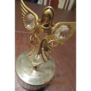 Vintage Mascot USA 24K gold plated musical angel mirrored stand